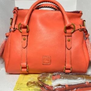 Dooney & Bourke Florentine satchel bag in SALMON color.